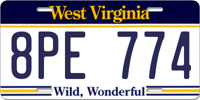 WV license plate 8PE774
