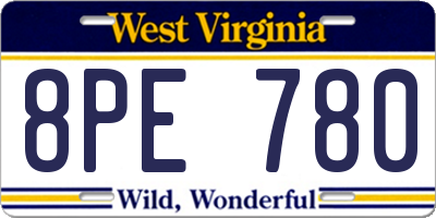 WV license plate 8PE780