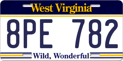 WV license plate 8PE782
