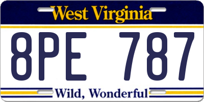 WV license plate 8PE787
