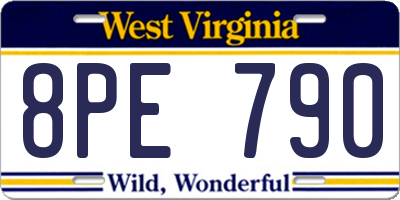 WV license plate 8PE790