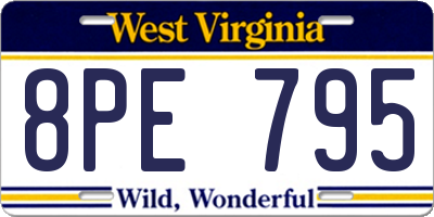 WV license plate 8PE795