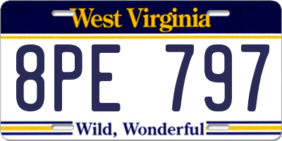 WV license plate 8PE797