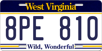 WV license plate 8PE810