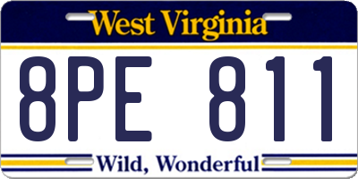 WV license plate 8PE811