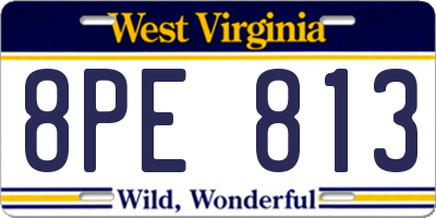 WV license plate 8PE813