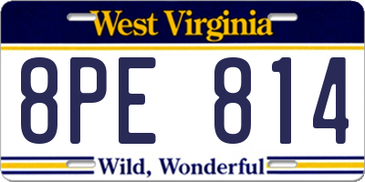 WV license plate 8PE814