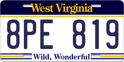 WV license plate 8PE819
