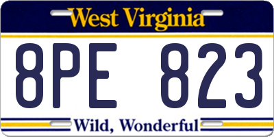 WV license plate 8PE823