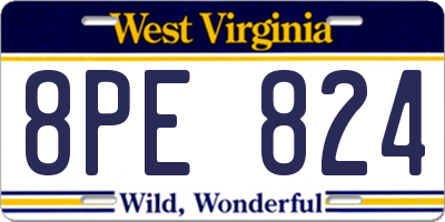 WV license plate 8PE824