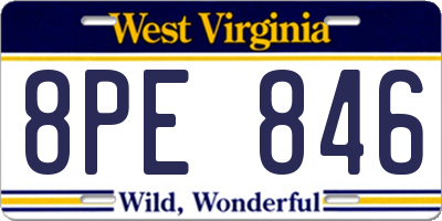 WV license plate 8PE846
