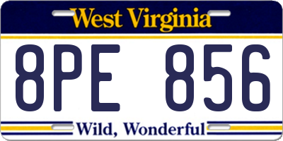 WV license plate 8PE856