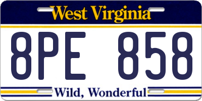 WV license plate 8PE858