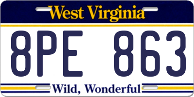 WV license plate 8PE863