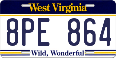 WV license plate 8PE864