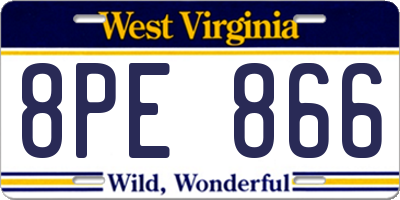 WV license plate 8PE866