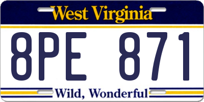 WV license plate 8PE871