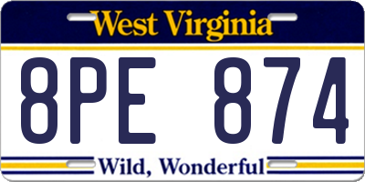 WV license plate 8PE874