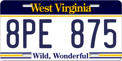 WV license plate 8PE875