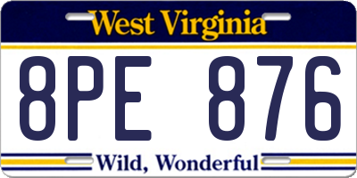 WV license plate 8PE876
