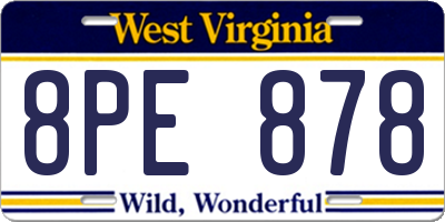 WV license plate 8PE878