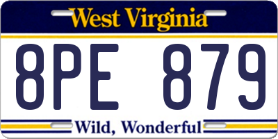 WV license plate 8PE879
