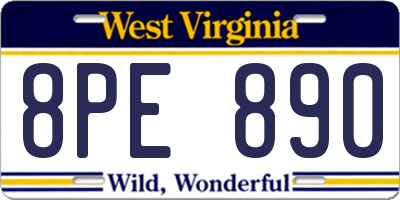 WV license plate 8PE890