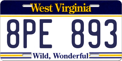 WV license plate 8PE893