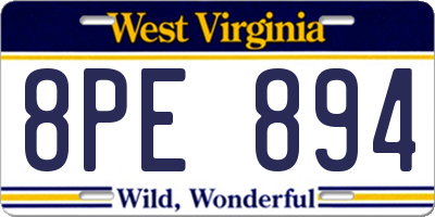 WV license plate 8PE894