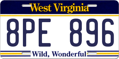 WV license plate 8PE896