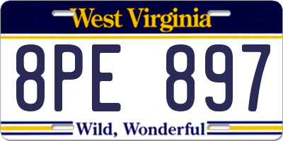 WV license plate 8PE897