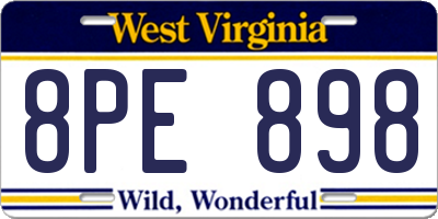 WV license plate 8PE898
