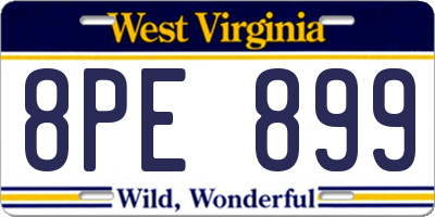 WV license plate 8PE899