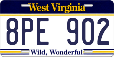 WV license plate 8PE902