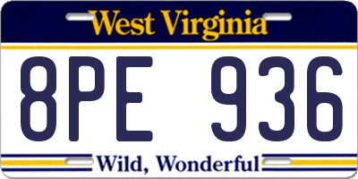 WV license plate 8PE936