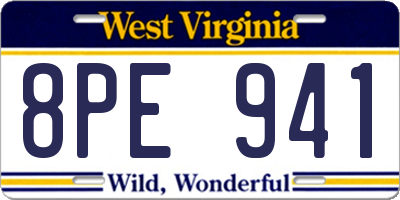 WV license plate 8PE941