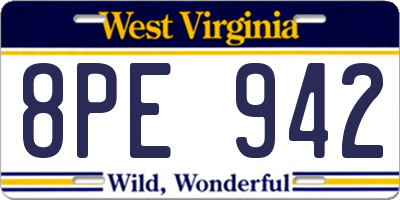 WV license plate 8PE942