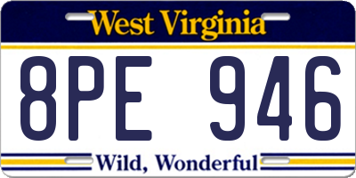 WV license plate 8PE946