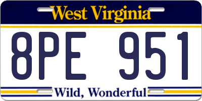 WV license plate 8PE951