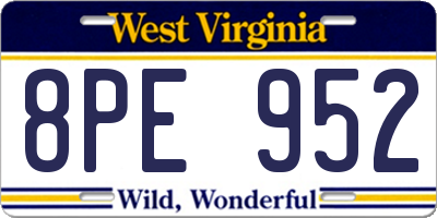 WV license plate 8PE952