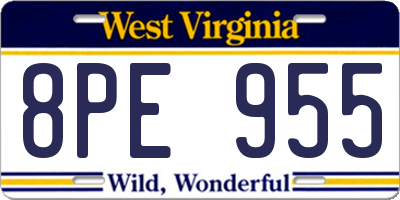 WV license plate 8PE955