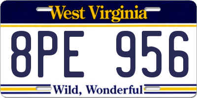WV license plate 8PE956