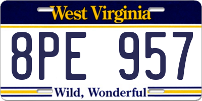 WV license plate 8PE957