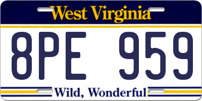 WV license plate 8PE959