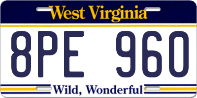 WV license plate 8PE960