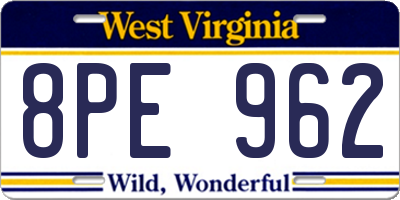 WV license plate 8PE962