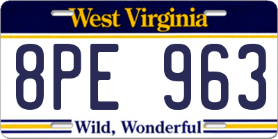 WV license plate 8PE963