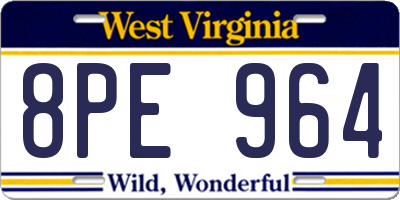 WV license plate 8PE964