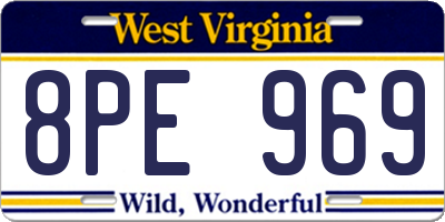 WV license plate 8PE969