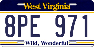 WV license plate 8PE971